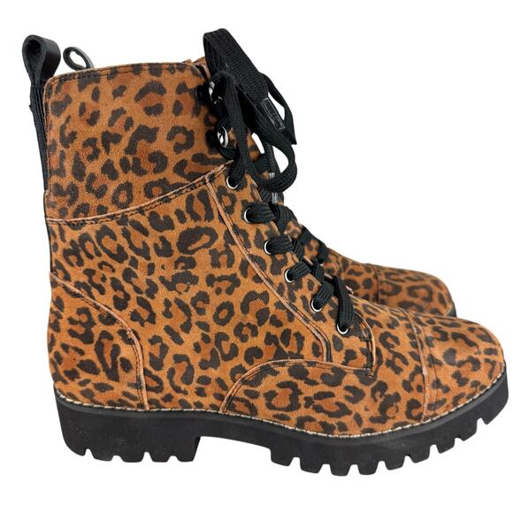 DONALD J PLINER LACE UP LEATHER COMBAT BOOTS IN LEOPARD NWOB WOMEN'S‎ SIZE 7M - Picture 6 of 14